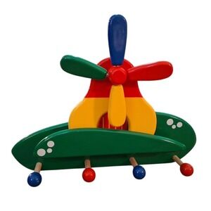 Vtg Wood Kouvalias Music Box Windmill Wall Hanging 4 Coat Hat Hooks Greece READ